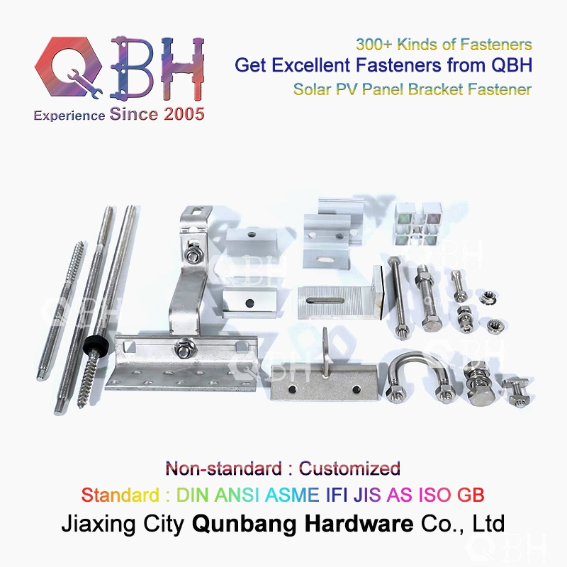 10%off Qbh Hot-Selling Standard & Customized General-Purpose PV Photovoltaic Bracket Tin Roof Aluminum Alloy Solar Bracket Fastener and Stamping Accessories