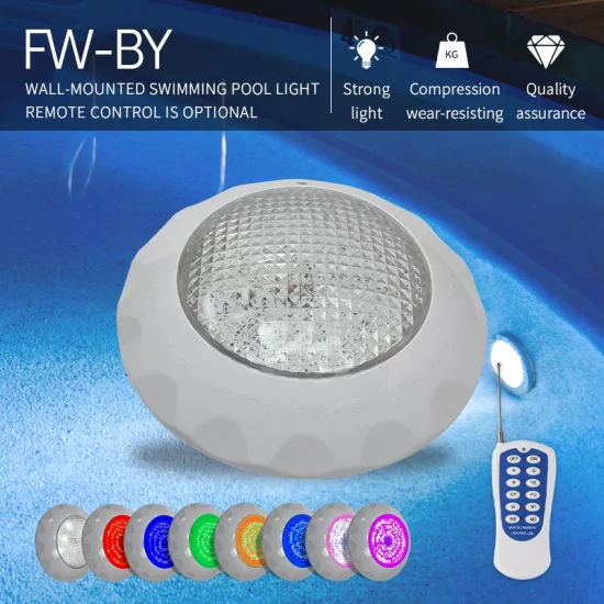 Lumière sous-marine LED blanche chaude IP68 RGB pour piscine, luminaire mural avec télécommande, changement de couleurs, 12/18/25/35W